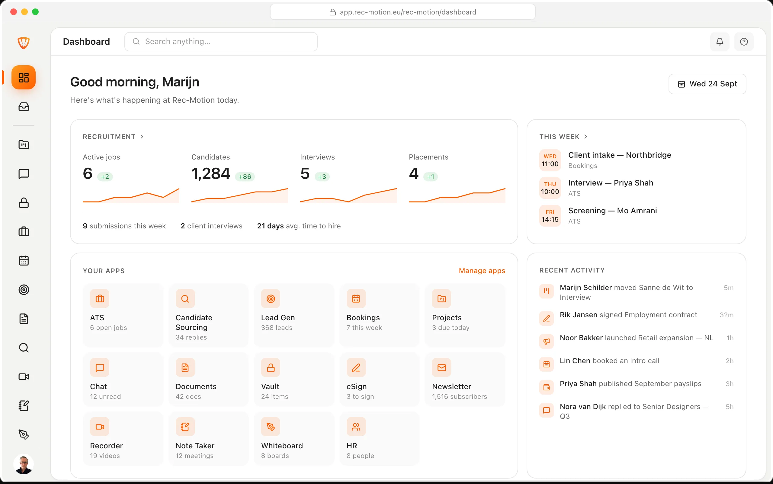 Het Rec-Motion dashboard